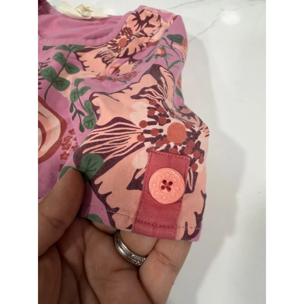 Matilda Jane Girls Pink Floral Ruffle Tiered Short Sleeve Dress Size 6